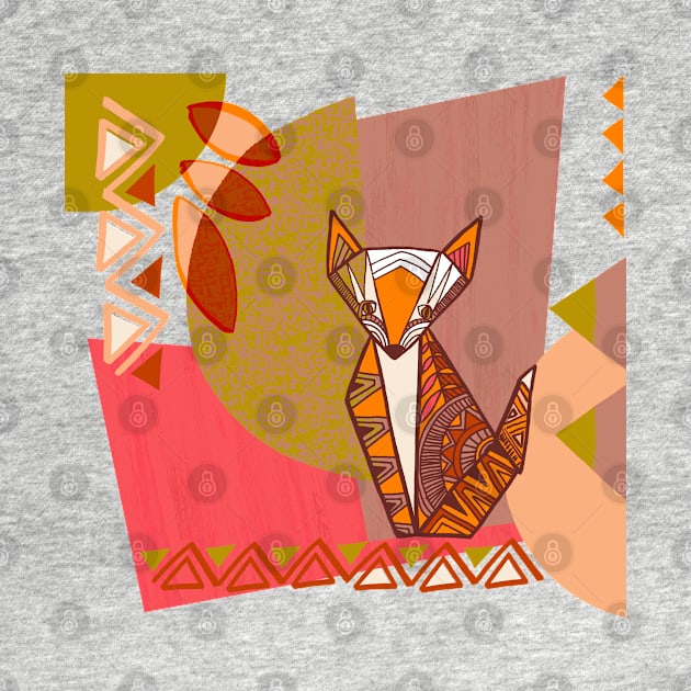 Origami Fox Collage by DrawnByKate